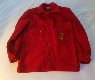 VINTAGE OFFICIAL BOY SCOUTS OF AMERICA WOOL JACKET SIZE 12 1960 - 70 26 PATCHES 2