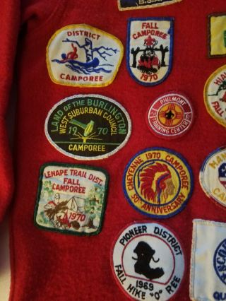 VINTAGE OFFICIAL BOY SCOUTS OF AMERICA WOOL JACKET SIZE 12 1960 - 70 26 PATCHES 6