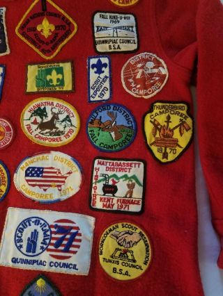 VINTAGE OFFICIAL BOY SCOUTS OF AMERICA WOOL JACKET SIZE 12 1960 - 70 26 PATCHES 8