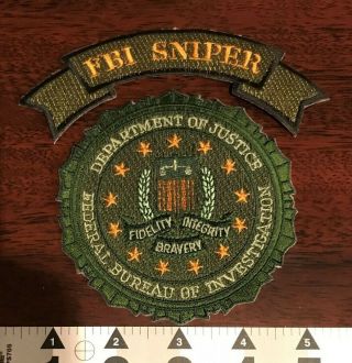 Fbi Swat Subdued Green W/ Sniper Rocker Tactical Federal Unit Police Patch V3