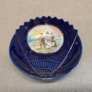 Antique Lewis & Clark Exposition Portland 1905 Bowl Dish Blue