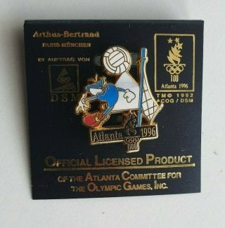 Atlanta Olympic Games Pin Badge 1996 Accessory Liceenced Product Volleyball