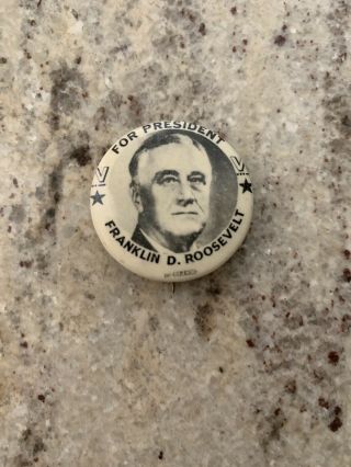 Franklin D.  Roosevelt “for President” Victory Campaign Pinback 1.  25”