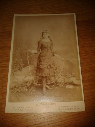 Victorian Cabinet Card.  Young Girl/skipping Rope.  [portsmouth Interest].  [c]