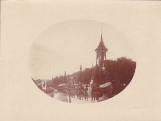 Vintage Platinum Photo 1921 Kodak Round No.  1 ? Burma Asia Pagoda