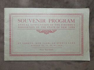 Souvenir Program Geneva Ny 1914 Firemen 