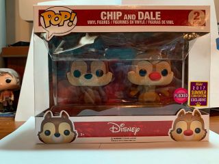 Chip And Dale Flocked Disney Funko Pop 2 Pack 2017 Summer Con Exc Fye