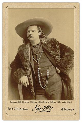 Pawnee Bill Old West Showman Legend Vintage Hartley Photo Cabinet Card Rp
