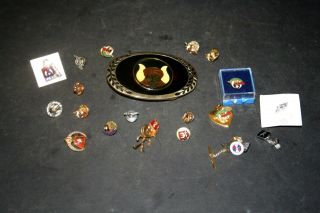 Vintage Shriners Tie Tack Pins 19 Total And Belt Buckle