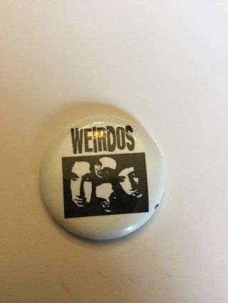 Rare Punk Rock Music Button Pin Collectible Weirdos Group Band Vintage