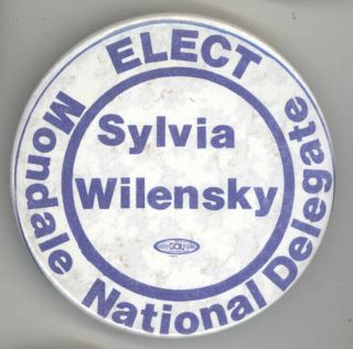 1984 Walter Mondale Delegate Wilensky Political Pin Button Pinback Minnesota