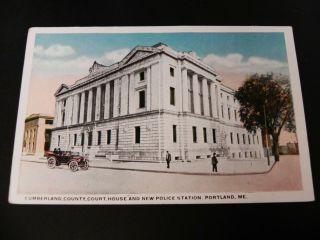 Cumberland County Court House Police Station Portland Me Maine 1920 