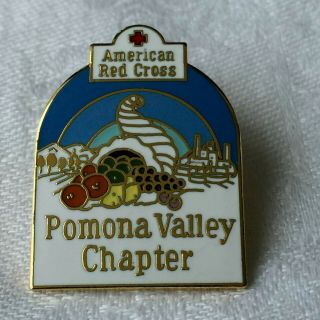 American Red Cross Pin Pomona Valley Chapter California Cornucopia Lapel Pin