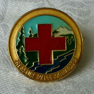 American Red Cross Pin Treasure Valley Idaho Chapter Snake River Lapel Pin