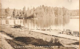 Londonderry,  Vt Rppc View Of The Boat Docks And Lake C1920