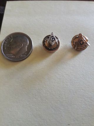 2 Vintage Masonic Masons Shriners 14k & 10k Gold Pin Tie Tacks