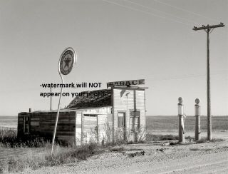 1937 Texaco Gas Station Photo Pumps Service Station Great Depression North Dak.