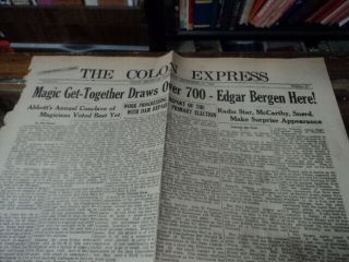 Vintage Colon Michigan Express ca 1948 Edgar Bergen Abbott ' s Magic Gettogether 4