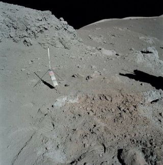 Apollo 17 / Nasa 4x5 Color Transparency - View Of Orange Soil On Moon