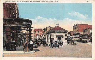 Port Chester,  Ny Pc C.  1910,  Busy Liberty Square & N.  Main Street,  Pub.  J.  Ruben