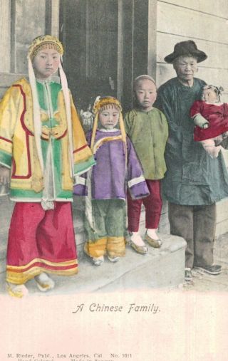 San Francisco,  California,  A Chinese Family,  Chinatowm,  Publ.  By Rieder,  C.  1901 - 07