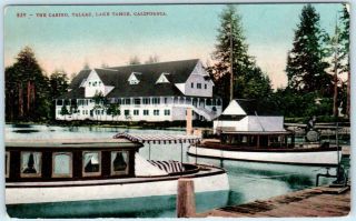Lake Tahoe,  California Ca The Casino At Tallac Boats,  Pier Ca 1910s Postcard