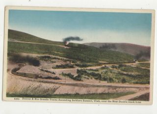 Denver & Rio Grande Trains Soldiers Summit Utah Usa Vintage Postcard Us012