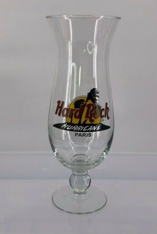 Hard Rock Cafe Paris Hurricane Cocktail Glass Collectible 9.  5 " Tall X 3 " Across