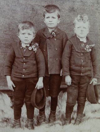 Cabinet Photo 3 Darling Boys Little Rascals In Matching Outfits Martinsburg Pa