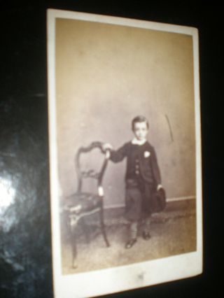 Cdv Old Photograph Boy Striped Socks By Robertson At Glasgow C1860s Rf 516 (12)