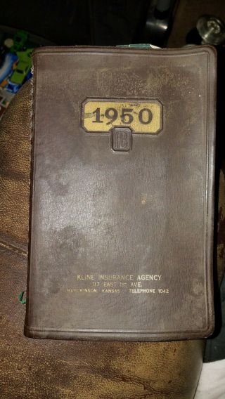 Vintage Day Book From Kline Insurance Agency Hutchinson Kansas