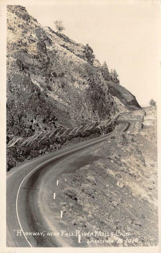 Rppc Highway Near Fall River Mills,  Ca Shasta County Ca 1940s Vintage Postcard