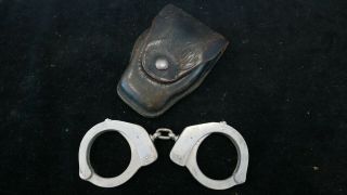 Vintage Monte Carlo Handcuffs W/ Leather Case