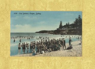 X Australia Sydney Googee 1908 - 29 Postcard Young Men Surf Bathers At Beach
