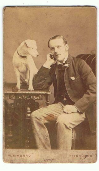 Cdv - Man With A Dog By Munro Edinburgh