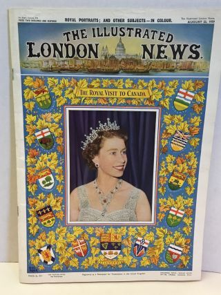 Vtg Illustrated London News Mag 8/22/59 Queen Elizabeth Royal Visit To Canada