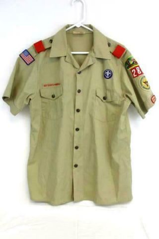 Boy Scouts Of America Representative Uniform Shirt Size L Decorated