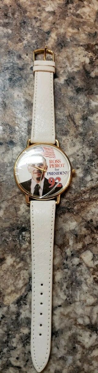 1992 Ross Perot For President Watch With Leather Band " Very Rare "