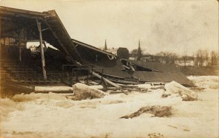 Brattleboro,  Vt Rppc Auditorium At Island Park After The 1915 Flood