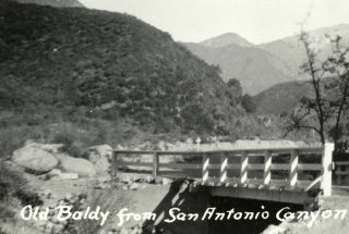1920s RPPC OLD BALDY,  BRIDGE,  SAN ANTONIO CANYON nr.  UPLAND CA REAL PHOTO POSTCARD 2