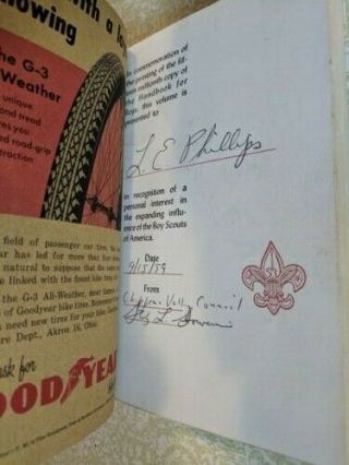 Boy Scouts Commemorative,  Presentation Volume Of A Handbook For Boys Vintage