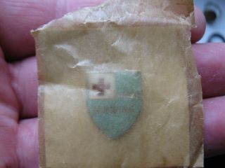 Vintage 1940 ' s WWII Era Red Cross Home Nursing Blue Enamel Pin Badge 3