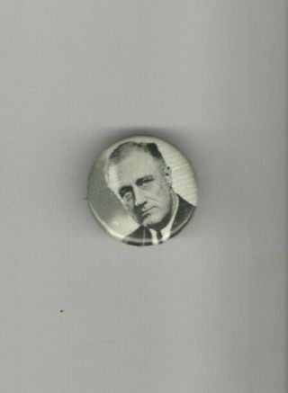 1930s Fdr Pin Franklin D.  Roosevelt Pinback Photo Campaign Button