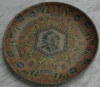 Early 1900s Superfina Cigar Tip Tray Native American Indian Graphic Tobacco 2