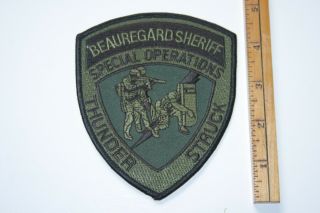 La: Beauregard Sheriff Special Operations Patch " Thunder Struck "