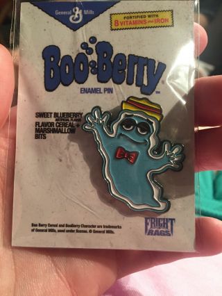 Rare Fright Rags Boo Berry Enamel Pin Horror Ghostbusters Cereal Classic