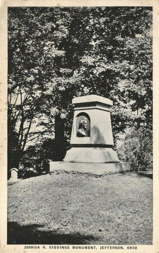 Jefferson Ohio Joshua R Giddings Abolitionist Oakdale Cemetery Monument 1916 B&w