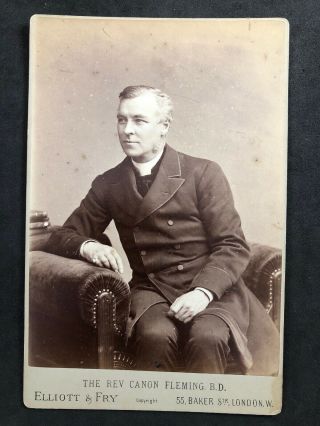 Victorian Photo: Cabinet Card: Rev Canon Fleming Bd: Elliot & Fry
