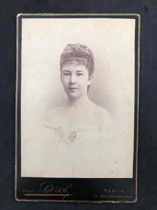 Victorian Photo: Cabinet Card: Young Lady: Bosch: Paris