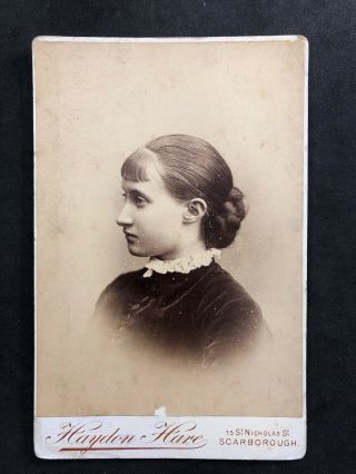 Victorian Photo: Cabinet Card: Young Girl Named Machin 1884: Hare: Scarborough
